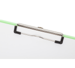 MAUL Klemmbrett A4 Hochformat aus transparentem neongrünem Kunststoff