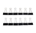 Pince à papier MAUL 213 Foldback 50mm noir 12 pièces