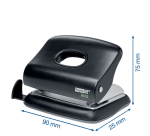 Perforateur Rapid Fashion Eco 2 trous 20 feuilles noir