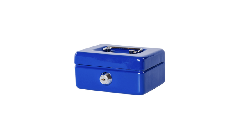 MAUL cash box with piggy bank slot 125x95x60mm blue