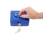 MAUL cash box with piggy bank slot 125x95x60mm blue