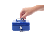 MAUL cash box with piggy bank slot 125x95x60mm blue