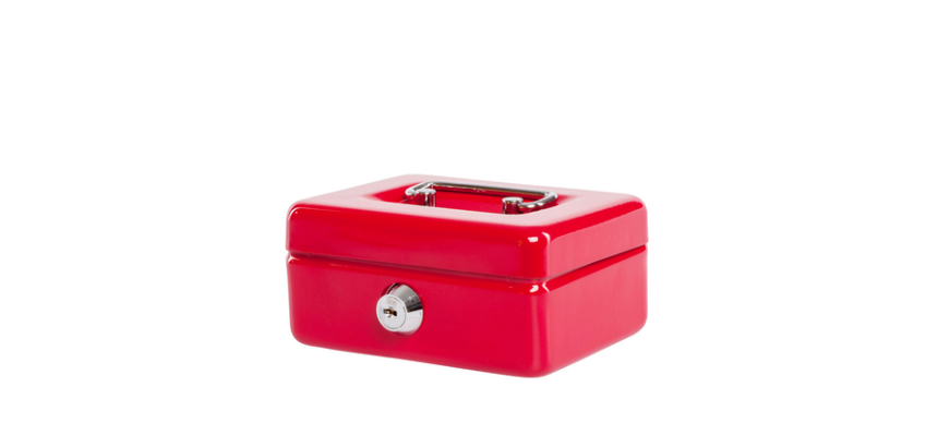 Coffret caisse MAUL avec fente tirelire 125x95x60mm rouge