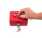 Coffret caisse MAUL avec fente tirelire 125x95x60mm rouge