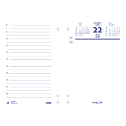 Recharge bloc 2025 Brepols 1 jour/2 pages perforation universelle