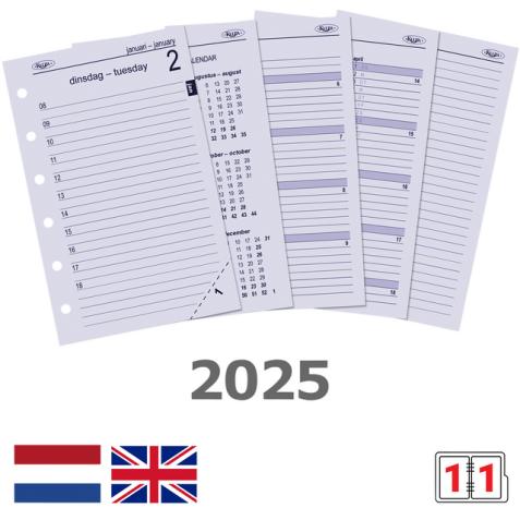 Agendavulling 2025 Kalpa Pocket 1dag/1pagina