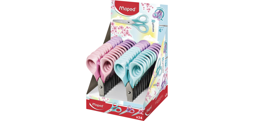 Maped Sensoft Scheren 13 cm Pastell Präsentation 24 Stück sortiert