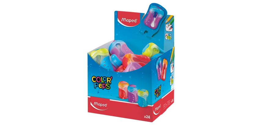 Maped Color’Peps Pencil Sharpener 2 Holes Display 24 Assorted Pieces