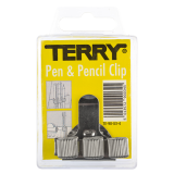 Clip Terry pour 3 stylos/crayons argent