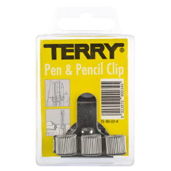 Penhouder Terry clip voor 3 pennen/potloden zilverkleurig