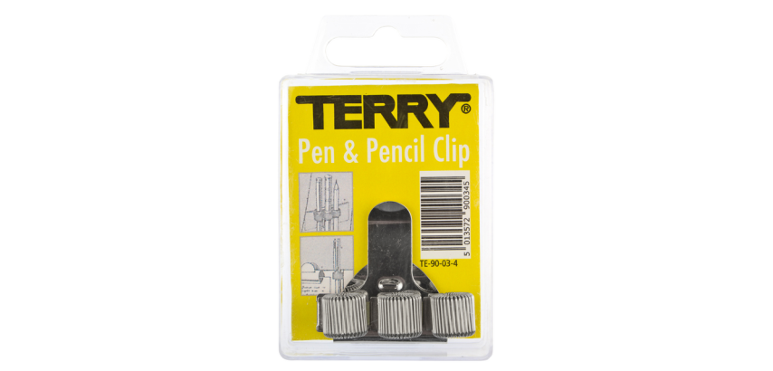 Clip Terry für 3 silberne Stifte/Bleistifte