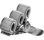 Penhouder Terry clip voor 3 pennen/potloden zilverkleurig