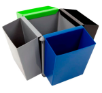 Papierbak kunststof vierkant taps 21liter zwart