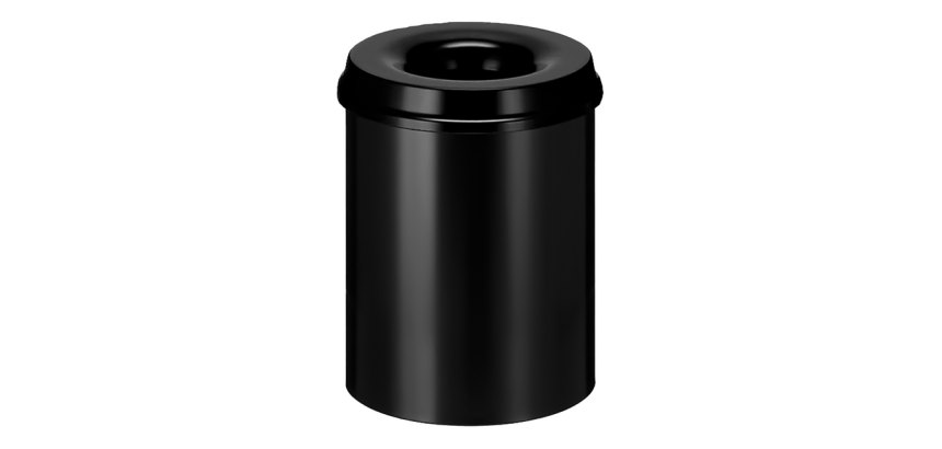 16979Corbeille à papier Vepa Bins anti-feu 15L 26cm noir
