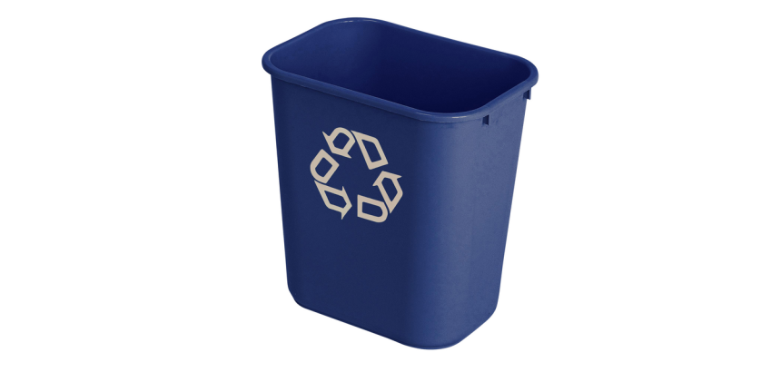 Corbeille Rubbermaid Recycling Medium 26L bleu