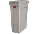 Afvalbak Rubbermaid Slim Jim Vented met luchtsleuven 87 liter grijs