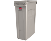 Afvalbak Rubbermaid Slim Jim Vented met luchtsleuven 87 liter grijs