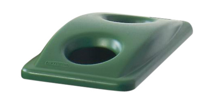 Deksel Rubbermaid Slim Jim Vented inwerpopening voor flesjes en blikjes groen