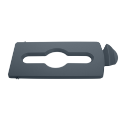 Deksel Rubbermaid Slim Jim Recyclestation inwerpopening voor gemengde recycling grijs