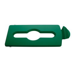 Deksel Rubbermaid Slim Jim Recyclestation inwerpopening voor gemengde recycling groen