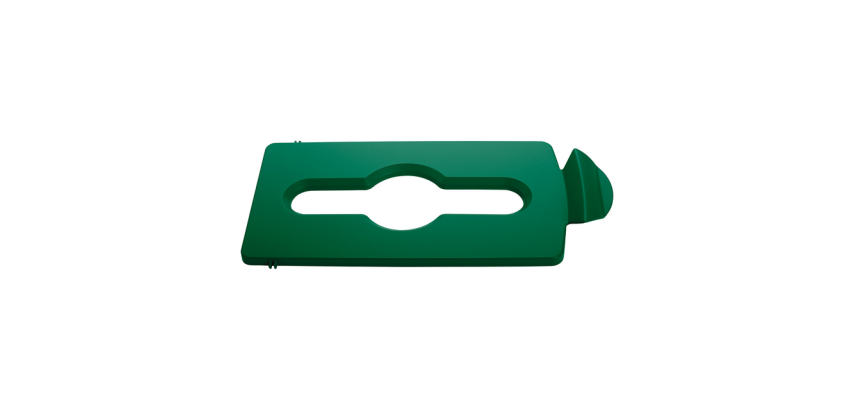 Einlage-Schutzkappe Rubbermaid für Recycling-Station Slim Jim Mischabfälle grün