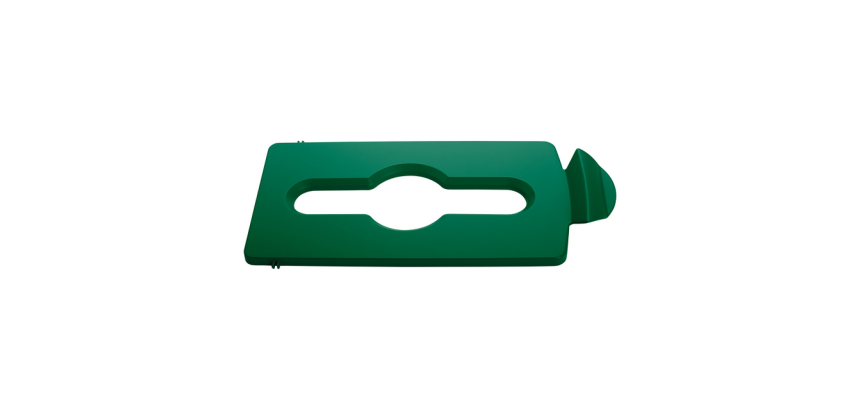 Deksel Rubbermaid Slim Jim Recyclestation inwerpopening voor gemengde recycling groen