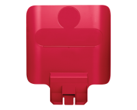 Paneel Rubbermaid Slim Jim Recyclestation voor label rood
