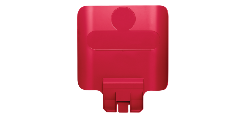Paneel Rubbermaid Slim Jim Recyclestation voor label rood