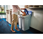 Collecteur Rubbermaid pour station de recyclage Slim Jim Kit starter gris