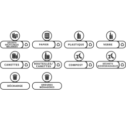 Labelset Rubbermaid Slim Jim Recyclestation Frans 10 stuks