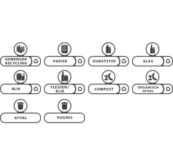 Kit étiquettes Rubbermaid pour station de recyclage Slim Jim NL 10 pièces