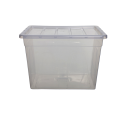 Whitefurze Spacemaster boîte de rangement 64 litre, paquet de 3 pièces, transparent