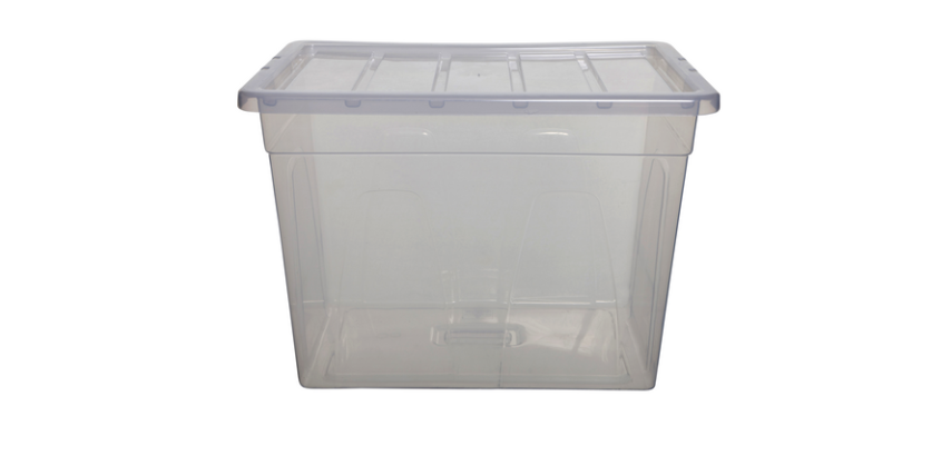 Whitefurze Spacemaster boîte de rangement 64 litre, paquet de 3 pièces, transparent