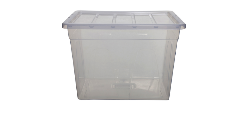 Whitefurze Spacemaster boîte de rangement 64 litre, paquet de 3 pièces, transparent