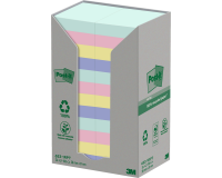 Bloc-mémos Post-it 653-RPT 38x51mm Arc-en-ciel pastel 24 pièces