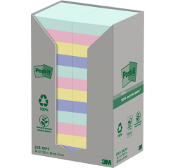 Bloc-mémos Post-it 653-RPT 38x51mm Arc-en-ciel pastel 24 pièces