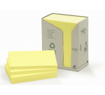 Bloc-mémos 3M Post-it 655 76x127mm recyclé jaune 16x100 feuilles