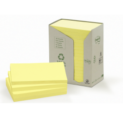 Bloc-mémos 3M Post-it 655 76x127mm recyclé jaune 16x100 feuilles