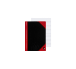Cahier de notes Bantex noir/rouge A6 ligné 70g 96 feuilles
