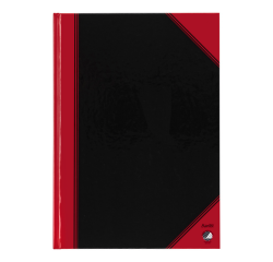 Cahier de notes Bantex noir/rouge A4 ligné 70g 96 feuilles