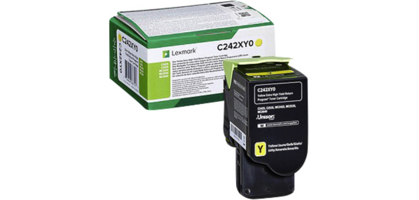 Cartouche toner Lexmark C242XY0 jaune