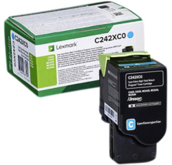 Cartouche toner Lexmark C242XC0 bleu