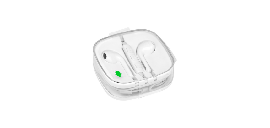 Green Mouse headphones with 3.5mm jack connection