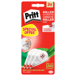 Roller correcteur Pritt Mini Flex 4,2mmx7m blister 2+1 gratuit