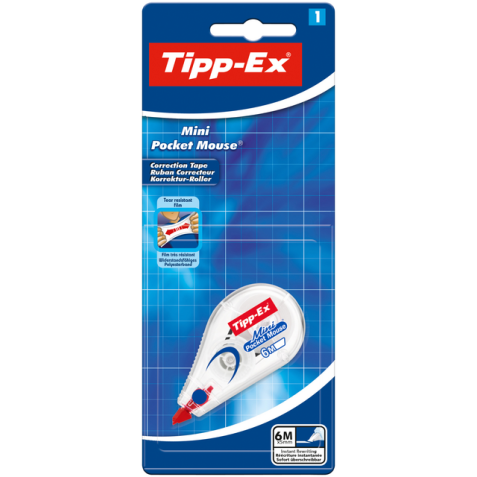 Roller correcteur Tipp-Ex Mini Pocket Mouse 5mmx6m blister 1 pièce