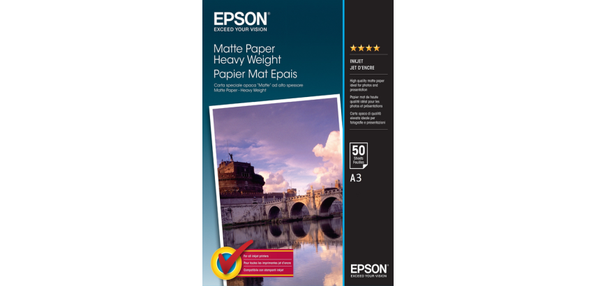 Papier jet d’encre Epson S041261 A3 mat 1440dpi 50 feuilles