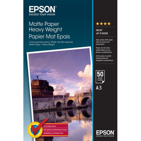Inkjetpapier Epson S041261 A3 mat 1440DPI 50 vel