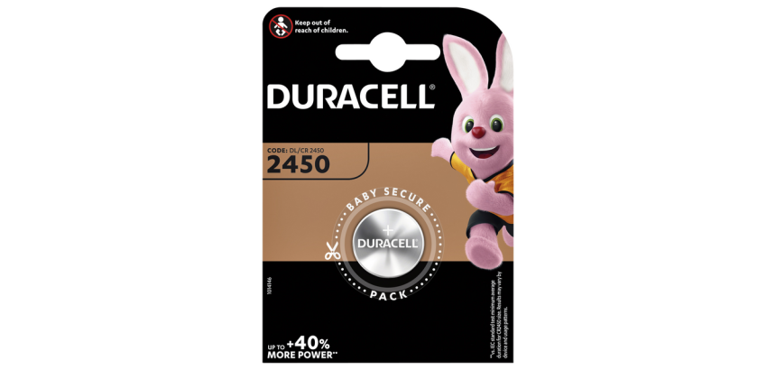 Pile bouton Duracell 1x CR2450 lithium Ø24mm 3V-540mAh