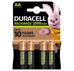 Pile rechargeable Duracell 4x AA 2500mAh Ultra