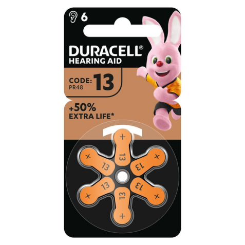 Batterij Duracell Hearing DA13 Ø7,9mm 310mAh 6 stuks